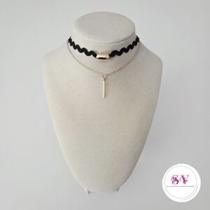 Black and Gold Choker Necklace